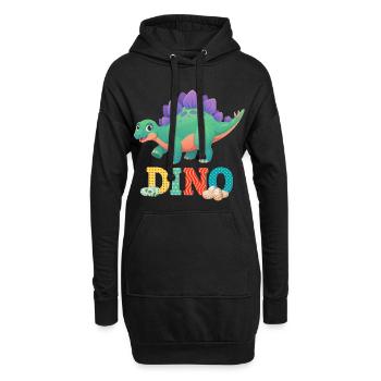 dino - Sweat-shirt à capuche long Femme - noir - Devant