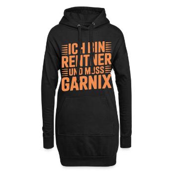 Ich bin Rentner und muss garnix - Hoodie-Kleid - Schwarz - Vorne