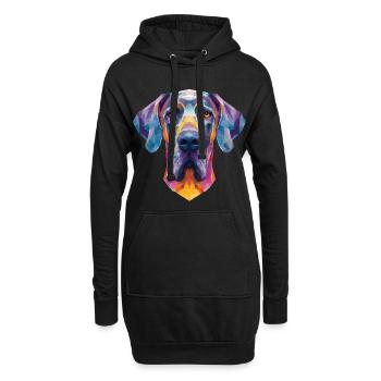 Deutsche Dogge - Hoodie-Kleid - Schwarz - Vorne