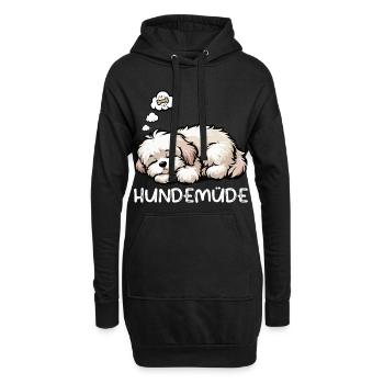 Hundemüde Havaneser Havaneserbesitzer Havaneserfan - Hoodie-Kleid - Schwarz - Vorne