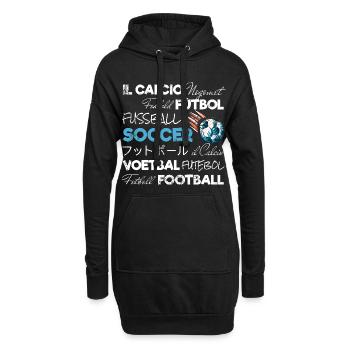 Fußball Retro Soccer mit Ball für Trainer Design - Hoodie-Kleid - Schwarz - Vorne