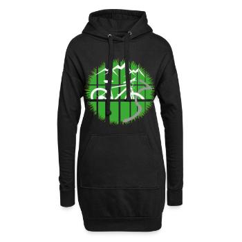 Bergbike im Gridfenster - Hoodie-Kleid - Schwarz - Vorne