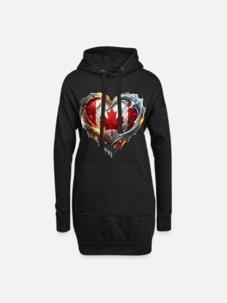Happy Canada Day - Hoodie-Kleid - Schwarz