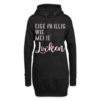 Haare Locken Eigenwillig - Hoodie-Kleid - Schwarz - Vorne