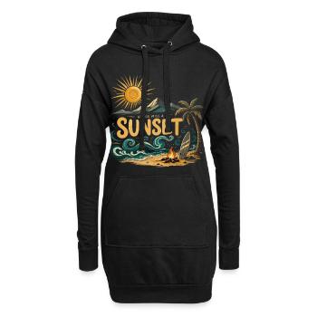 Never Miss A Sunset Surf Beach - Hoodie Dress - black - Front