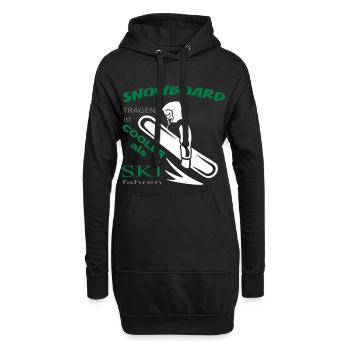 Snowboard tragen ist cooler als Ski fahren - Hoodie-Kleid - Schwarz - Vorne
