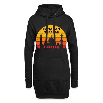 Ramadan Mubarak Sunset - Hoodie-Kleid - Schwarz - Vorne