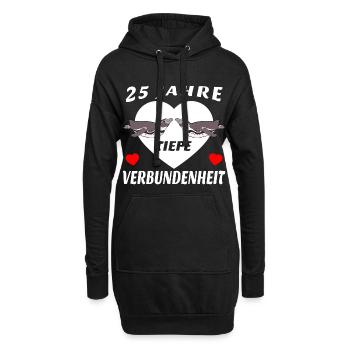 Silberhochzeit Verbundenheit Eheleute Jubiläum - Hoodie-Kleid - Schwarz - Vorne