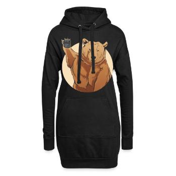 Russischer Bär mit dem Spruch Russische Seele für - Hoodie-Kleid - Schwarz - Vorne