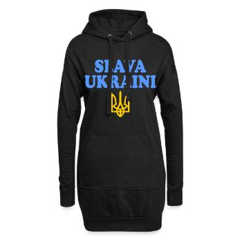 Slava ukraini - Sweat-shirt à capuche long Femme - noir - Devant