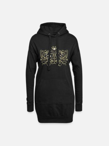 Schmetterling - Hoodie-Kleid - Schwarz