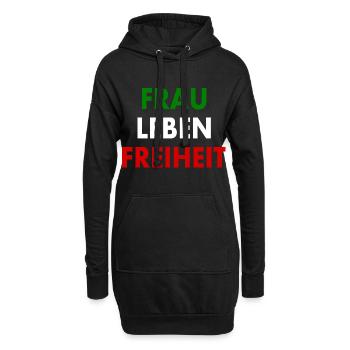 Frau leben freiheit - Hoodie-Kleid - Schwarz - Vorne