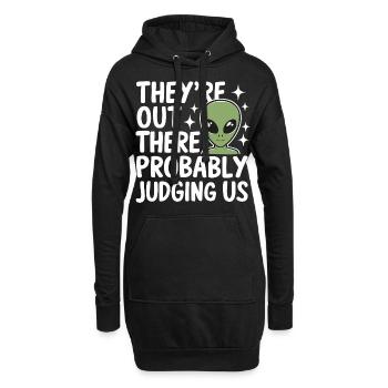Alien UFO Aliens Außerirdischer - Hoodie-Kleid - Schwarz - Vorne