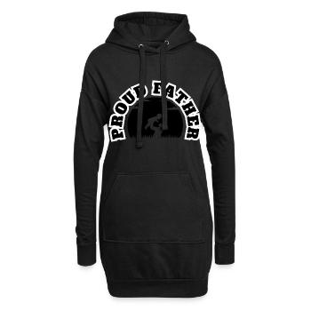 Fier Papa Fille Enfant Noir - Sweat-shirt à capuche long Femme - noir - Devant