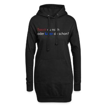 Tankst du noch oder lädst du schon? | Elektro Auto - Hoodie-Kleid - Schwarz - Vorne