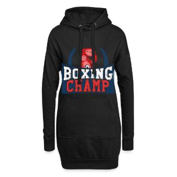 Cadeau sport hobby boxe champion champion champion sport - Sweat-shirt à capuche long Femme - noir - Devant