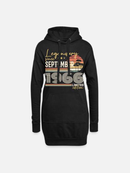 September 1966 Geboren im September 1966 September 1966 - Hoodie-Kleid - Schwarz