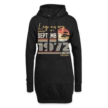 September 1972 Geboren im September 1972 September 1972 - Hoodie-Kleid - Schwarz - Vorne