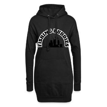 Meilleurs amis Père Avec Fils Pêche Noir - Sweat-shirt à capuche long Femme - noir - Devant