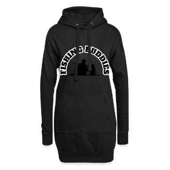 Copains De Pêche Père Avec Fille Pêche Noir - Sweat-shirt à capuche long Femme - noir - Devant