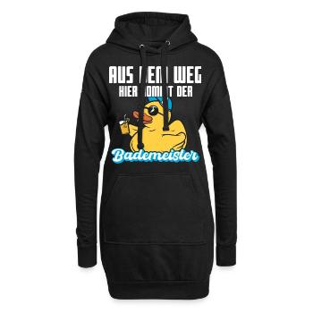 Lustiger Bademeister - Hoodie-Kleid - Schwarz - Vorne