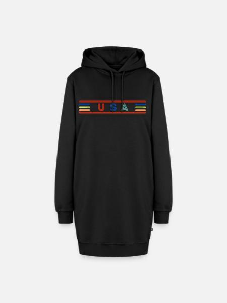 USA - Hoodie-Kleid - Schwarz