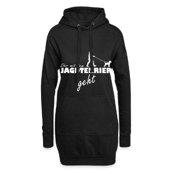 Deutscher Jagdterrier Hund der mit dem geht - Hoodie-Kleid - Schwarz - Vorne