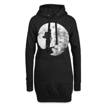 Lune - Randonnée - (12) - Sweat-shirt à capuche long Femme - noir - Devant