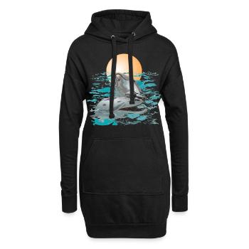 Delfine - Hoodie-Kleid - Schwarz - Vorne