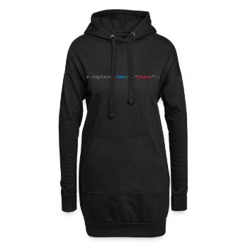 replace war with peace - Sweat-shirt à capuche long Femme - noir - Devant