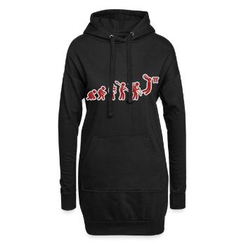 Evolution Basketball Red White Grunge - Hoodie-Kleid - Schwarz - Vorne