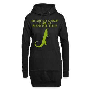 bartagame agame ich laufe vor meiner verantwortung - Hoodie-Kleid - Schwarz - Vorne