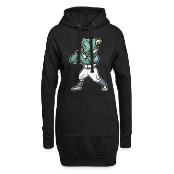 Triceratops Baseball Dinosaurier Sport Geschenk - Hoodie-Kleid - Schwarz - Vorne