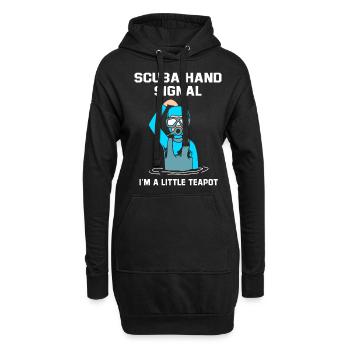 Taucher Handzeichen Scuba Diving - Hoodie-Kleid - Schwarz - Vorne
