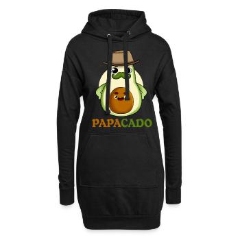 Papa Vatertag Papacado Geburtstag Avocado Geschenk - Hoodie-Kleid - Schwarz - Vorne