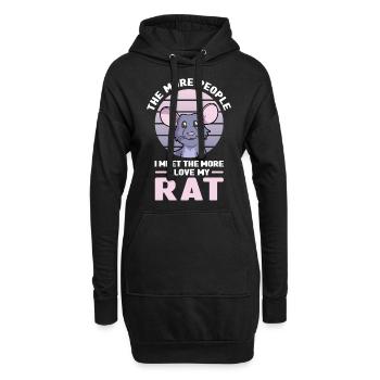 Rat - Sweat-shirt à capuche long Femme - noir - Devant