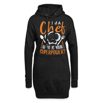 Chef Chef Chef Cuisine Drôle de dicton - Sweat-shirt à capuche long Femme - noir - Devant