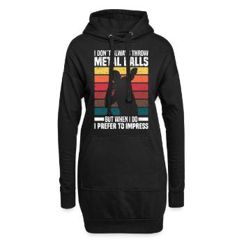 Kugelstoßen | Leichtathletik Kugelstoßer Geschenke - Hoodie-Kleid - Schwarz - Vorne