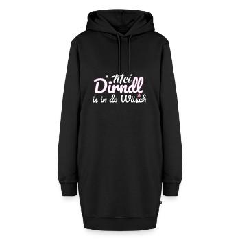 Dirndl Tracht | Mei Dirndl is in da - Hoodie-Kleid - Schwarz - Vorne