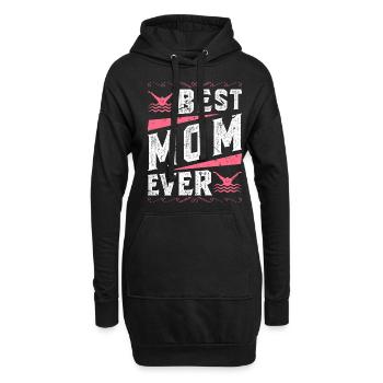 Schwimmen Best Mom Ever Swim - Hoodie-Kleid - Schwarz - Vorne