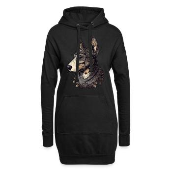 Bull terrier - Sweat-shirt à capuche long Femme - noir - Devant