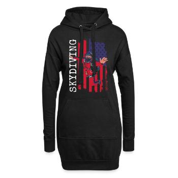 Parapente Parapente Deltaplane Jump - Sweat-shirt à capuche long Femme - noir - Devant