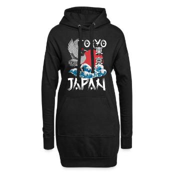 Tokyo Culture City Asiatique - Sweat-shirt à capuche long Femme - noir - Devant