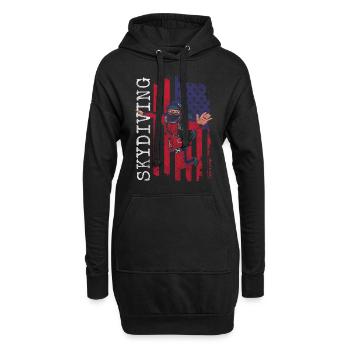 Skydiving Jumping Sport Base Jumping - Hoodie Dress - black - Front