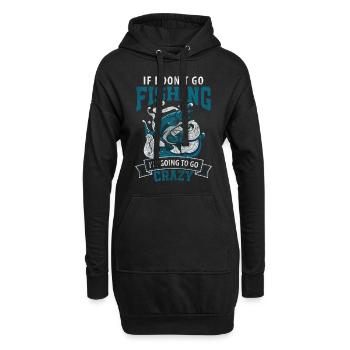 Angel Fische Hobby - Hoodie-Kleid - Schwarz - Vorne
