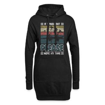 Rudergerät Ruder Wasser Kraft - Hoodie-Kleid - Schwarz - Vorne