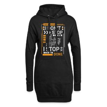 Zug Dampflok Beruf Schaffner - Hoodie-Kleid - Schwarz - Vorne