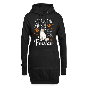 Perser Katzenfreund Katzenlady - Hoodie-Kleid - Schwarz - Vorne