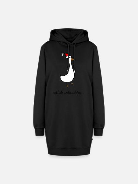 entlich weihnachten - Hoodie-Kleid - Schwarz