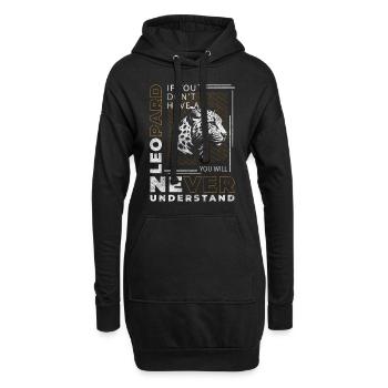 Leoparden Tier Tierschutz Erde - Hoodie-Kleid - Schwarz - Vorne